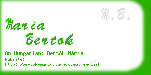 maria bertok business card